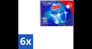 6 x At Home Vaatwastabletten All-in-1 40 stuks per verpakking - Vaatwastabletten - Vaatwassen - Vaatwasser - Vaat Schoonmaken - Vaatwasmiddel