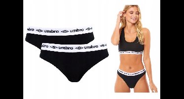UMBRO - Dames Ondergoed - Slip (2-Pack) - Zwart - Maat XL - 95% Katoen - Comfort Onderbroek
