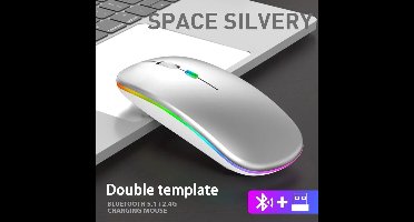 2,4 GHz draadloze optische muis USB oplaadbare draadloze muis geschikt voor pc-laptops - zilver