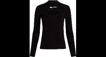 Karl Lagerfeld A4w18013 Trui Met Hoge Hals Zwart S Vrouw