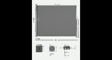 Uitschuifbaar Balkon Zijluifel 160 x 400 cm – Privacyscherm en Zonwering voor Balkon, Terras en Tuin – Ondoorzichtig Zijrolgordijn van Hoogwaardige Polyester & Aluminium – Grijs – Industrialhome