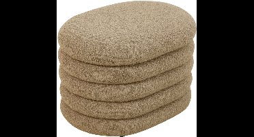 SVITA BLOSSOM S Kruk - met opbergruimte Ottomaanse Bouclé bekleding Lichtbruin