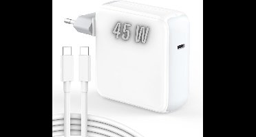 ViaDennis USB-C Oplader voor alle tablets - Snellader - universeel - Kabel + adapter - 45W