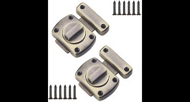TLVX 2 stuks Sterke Draaislot Brons incl. Schroeven – Deur Beveiligen – Badkamer – Toilet Vergrendelen – Veilig Poort Slot – Kastdeur – Deursloten – Deurbeslag – Tuindeur – Meubelslot – Schuur – Raam – Kast – Garage Beveiligen – Waterproof