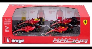 Burago Ferrari F1 #16 CHARLES LECLERC en CARLOS SAINZ - 4 CAR SET