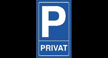 Informatiebord 'Privéparkeergelegenheid', blauw/wit