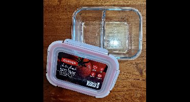 Curver glazen ovenschaal met deksel 1,2 L, 2 vakken