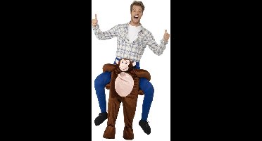 Smiffy's Kostuum aap - pluche - volwassenen - apenpak - instap kostuum - carnaval