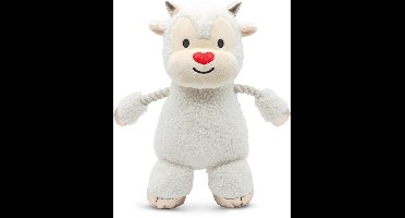 Croci Xmas little ram hondenspeeltje van pluche met touw en pieper 33 cm
