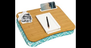 Designer Lap Desk met Telefoonhouder en Apparatuursteun - Geschikt voor Laptops tot 15,6 inch