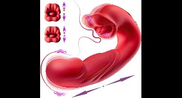 Mmgoqqt 1 Stuk 3-in-1 Mond Vibrator - Met Zuigfunctie - Rood - Draagbaar Stil Waterdicht