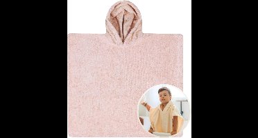 Funnies Badponcho Blush 1 t/m 4 Jaar - 55x55 cm - Jongens - Meisjes - Zachte Badponcho - Omslagdoek voor Kinderen - 100% Katoenen Badstof - Absorberend, Comfortabel en Makkelijk Wasbaar - Perfect na het Zwemmen of Badderen