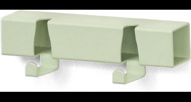 Mint Groenen metalen wandkapstok twee haken 20 cm. Industrieel uit buis 3D gelazerde kapstok VIJ5 & Maarten Baptist.