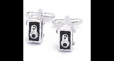 Manchetknopen - Fotocamera Fototoestel Antiek Oud Zwart