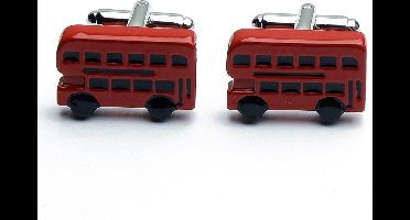 Manchetknopen - Bus Dubbeldekker Rood Brits Engeland