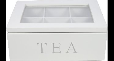 Witte theedoos 6 vaks