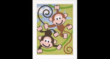 Vervaco - Stramien kit - 13 x 18cm - Apen - PN-0021692