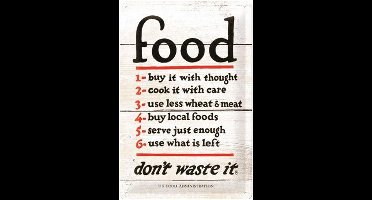 Food Rules Don't Waste It Metalen Bord 20 x 30 cm