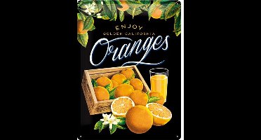 Enjoy Golden California Oranges Metalen Bord 30 x 40 cm