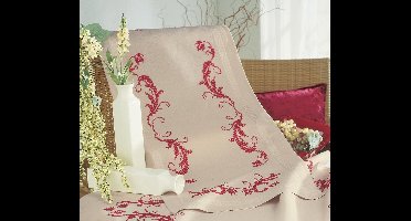 Vervaco - Loper kit - Rode versiering - PN-0013128 - Borduren - Borduurpakket - Borduurpakket volwassenen - Borduurpakket kind