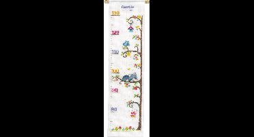 Vervaco - Telpakket kit - Geboorte - Groeimeter - Poes in boom - PN-0154532 - Borduren - Borduurpakket - Borduurpakket geboorte - Borduurpakket volwassenen