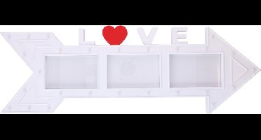 Arti Casa Fotolijst Arrow Love - 26 leds - 3 foto's 15 x 10 -  70 x 21,7 cm
