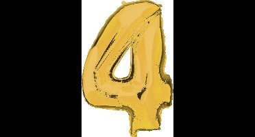 Folieballon Cijfer 4 Goud - 92 cm