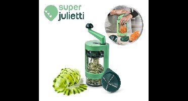 Genius Super Julietti – van de makers van Nicer Dicer. Snijd supersnel groente in spaghettislierten! Ideaal als groentesnijder, spiralizer, spiraalsnijder of courgettesnijder. Perfect voor koolhydraatarm koken of gezonde pasta-alternatieven.