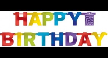 AMSCAN - Veelkleurige regenboog Happy Birthday slinger