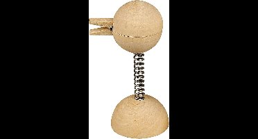 Creotime Knijper Met Veer Hout Unisex 10,5 X 4 Cm