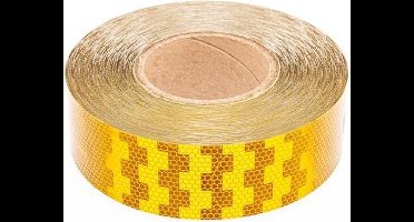50 meter reflecterende tape voor harde ondergrond - oranje/geel