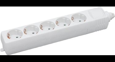 Nedis Stekkerdoos - France / Type-E (CEE 7/6) - 6-wegs - 1.50 m - 3680 W - 16 A - Soort aarding: Aardpen - 230 V AC 50/60 Hz - Hoek van stopcontact: 45 ° - H05VV-F 3G 1,5 mm² - Aan/uit knop - Wit