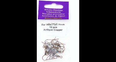 6 Paar Oorbelhaakjes Koper