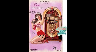 Wurlitzer 1015 Jukebox Pin-Up Claire Sinclair Zwaar Metalen Bord 92 x 61 cm
