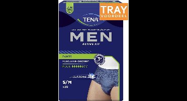 TENA MEN ACTIVE FIT PANTS PLUS MAAT S/M INCONTINENTIE BROEKJES TRAY 2 X 30 STUKS