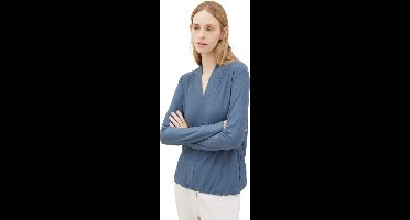 Tom Tailor - T-shirt - Maat M - Vrouwen - blauw - Viscose