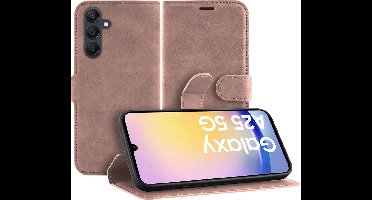 Just in Case hoesje geschikt voor Samsung Galaxy A25 Hoesje met Pasjeshouder - Premium Bookcase - Roze