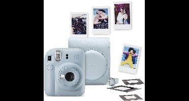 FUJIFILM instax mini 12™ Bundel - Instant camera + 1 x 10 stuks film cameratas & stickers - Pastel Blue