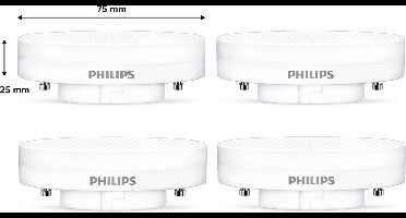 4 stuks | Philips LED GX53 5.5W 500lm 2700K Mat Niet-Dimbaar | GX53 | Extra Warm Wit | 5.5 watt | 15.000 Branduren