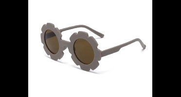 Littlemay.nl | Bloemen zonnebril | Bruin | Retro | Kind | 2-8 jaar