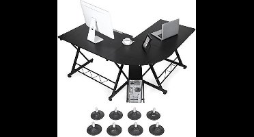monitorstandaard, pc-tafel, gamingtafel voor thuiskantoor, Bureau, computertafel 138D x 150W x 75H centimetres
