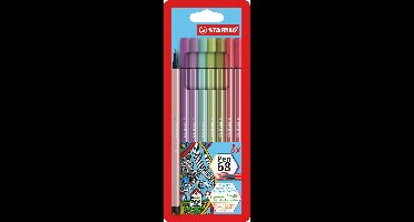 STABILO Pen 68 - Premium Viltstift - Nieuwe Kleuren - Etui Met 8 kleuren