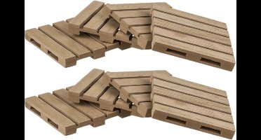 Out of the blue Glazenonderzetters - 12x stuks - hout - 10 x 10 cm - onderzetters