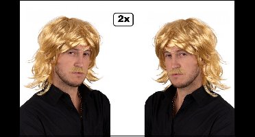 2x Pruik blond Heinrich Mick aus Tirol - apres ski oostenrijk tirol zwitserland Oktoberfest ski leraar bier feest biertje