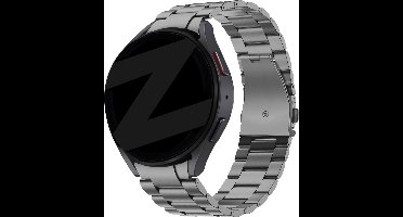 Bandz titanium schakel band geschikt voor Galaxy Watch 7 (40 & 44mm) / Watch 6 (Classic) / 5 40mm & 44mm / 5 Pro / 4 & Watch 4 Classic / Watch FE - titanium materiaal - incl. toolkit - grafiet titanium bandje