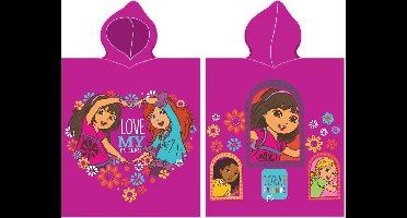 Dora de Verkenner - Poncho - Handdoek met capuchon - 50 x 115 cm. - Dora the Explorer - Badponcho - Paars