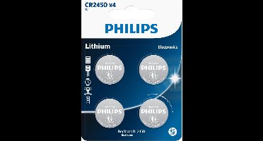 Philips CR2450 Lithium Knoopcel Batterij 4 Stuks