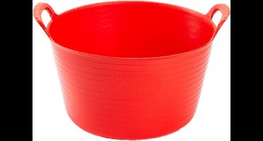 Plasticforte flexibele emmer/kuip - 5x - rood - kunststof - rond - 56 liter - 60 x 53 x 38 cm - wasmanden - tuinafval - speelgoed