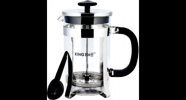 Madame Chai Kinghoff Koffie- en Theepress - 0,35 Liter - Roestvrijstalen Theemaker met Glazen Beker & Maatlepel