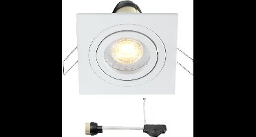 Coblux LED inbouwspot wit - 4W / vierkant / dimbaar / kantelbaar / 230V / IP20 / downlights / plafondspots / spotjes / inbouwspots / woonkamer / spotlight / GU10 fitting / warmwit